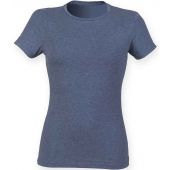 SF Ladies Feel Good Stretch T-Shirt - Heather Navy Size XXL
