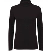 SF Ladies Feel Good Stretch Roll Neck T-Shirt - Black Size XXL