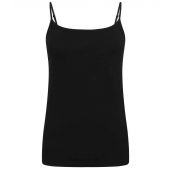 SF Ladies Feel Good Stretch Spaghetti Vest - Black Size XL