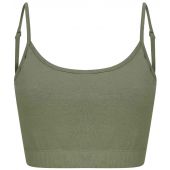 SF Ladies Sustainable Cropped Cami Vest Top - Khaki Size XXL