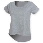 SF Ladies Drop Tail T-Shirt - Heather Grey Size XXL/18