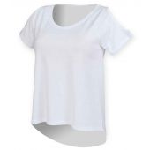 SF Ladies Drop Tail T-Shirt - White Size XXL/18