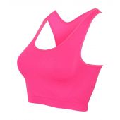 SF Ladies Workout Crop Top - Neon Pink Size L