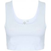 SF Ladies Fashion Crop Top - White/White Size L