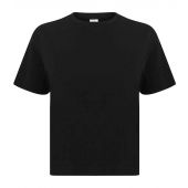 SF Ladies Cropped Boxy T-Shirt - Black Size XL