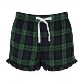 SF Ladies Tartan Frill Shorts - Navy/Green Size XL
