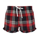SF Ladies Tartan Frill Shorts - Red/Navy Size XL
