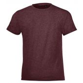 SOL'S Kids Regent Fit T-Shirt - Heather Oxblood Size 12yrs