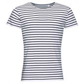 SOL'S Miles Striped T-Shirt - White/Navy Size 3XL
