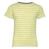 SOL'S Kids Miles Striped T-Shirt - Ash/Lemon Size 14yrs