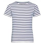 SOL'S Kids Miles Striped T-Shirt - White/Navy Size 14yrs