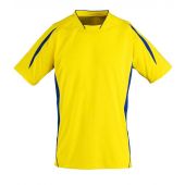 SOL'S Kids Maracana 2 Contrast T-Shirt - Lemon/Royal Blue Size 6yrs