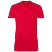 SOL'S Classico Contrast T-Shirt - Red/Black Size XXL