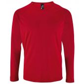 SOL'S Sporty Long Sleeve Performance T-Shirt - Red Size 3XL