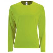 SOL'S Ladies Sporty Long Sleeve Performance T-Shirt - Neon Green Size XXL