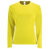 SOL'S Ladies Sporty Long Sleeve Performance T-Shirt - Neon Yellow Size XXL