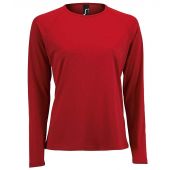 SOL'S Ladies Sporty Long Sleeve Performance T-Shirt - Red Size XXL