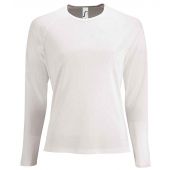 SOL'S Ladies Sporty Long Sleeve Performance T-Shirt - White Size XXL