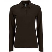 SOL'S Ladies Perfect Long Sleeve Piqué Polo Shirt - Black Size 3XL