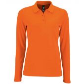 SOL'S Ladies Perfect Long Sleeve Piqué Polo Shirt - Orange Size 3XL