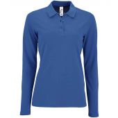 SOL'S Ladies Perfect Long Sleeve Piqué Polo Shirt - Royal Blue Size 3XL
