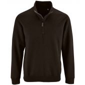 SOL'S Stan Contrast Zip Neck Sweatshirt - Black Size 3XL