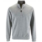 SOL'S Stan Contrast Zip Neck Sweatshirt - Grey Marl Size 3XL