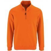 SOL'S Stan Contrast Zip Neck Sweatshirt - Orange Size 3XL