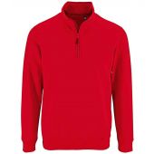 SOL'S Stan Contrast Zip Neck Sweatshirt - Red Size 3XL