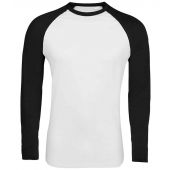 SOL'S Funky Contrast Long Sleeve T-Shirt - White/Deep Black Size S