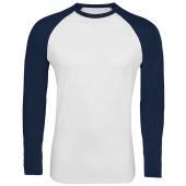 SOL'S Funky Contrast Long Sleeve T-Shirt - White/French Navy Size 3XL