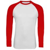 SOL'S Funky Contrast Long Sleeve T-Shirt - White/Red Size 3XL