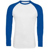 SOL'S Funky Contrast Long Sleeve T-Shirt - White/Royal Blue Size 3XL