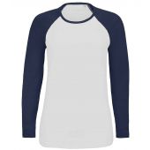 SOL'S Ladies Milky Contrast Long Sleeve T-Shirt - White/French Navy Size XXL