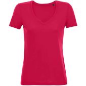 SOL'S Ladies Motion V Neck T-Shirt - Dark Pink Size XS