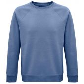 SOL'S Unisex Space Organic Raglan Sweatshirt - Blue Size 3XL