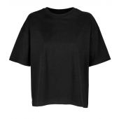 SOL'S Ladies Boxy Oversized Organic T-Shirt - Deep Black Size XL