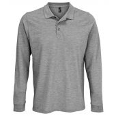 SOL'S Unisex Prime Long Sleeve Piqué Polo Shirt - Grey Marl Size 5XL