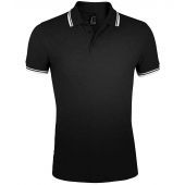 SOL'S Pasadena Tipped Cotton Piqué Polo Shirt - Black/White Size 3XL