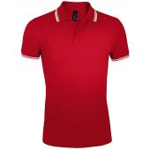 SOL'S Pasadena Tipped Cotton Piqué Polo Shirt - Red/White Size 3XL