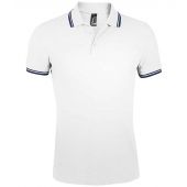 SOL'S Pasadena Tipped Cotton Piqué Polo Shirt - White/Navy Size 3XL