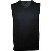 SOL'S Unisex Gentlemen Sleeveless Cotton Acrylic V Neck Sweater - Black Size 3XL