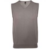 SOL'S Unisex Gentlemen Sleeveless Cotton Acrylic V Neck Sweater - Grey Size 3XL