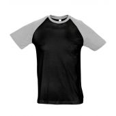 SOL'S Funky Contrast Baseball T-Shirt - Black/Grey Size 3XL