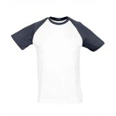 SOL'S Funky Contrast Baseball T-Shirt - White/Navy Size 3XL