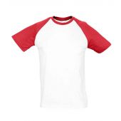 SOL'S Funky Contrast Baseball T-Shirt - White/Red Size 3XL