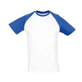 SOL'S Funky Contrast Baseball T-Shirt - White/Royal Blue Size 3XL