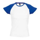 SOL'S Ladies Milky Contrast Baseball T-Shirt - White/Royal Blue Size XXL