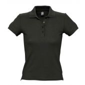 SOL'S Ladies People Cotton Piqué Polo Shirt - Black Size 3XL