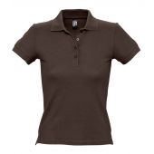 SOL'S Ladies People Cotton Piqué Polo Shirt - Chocolate Size XXL